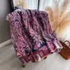 Novo Lenço Jacquard de Castanha Estilo Étnico Imitação de Caxemira para Viagem de Verão, Xale Quente Versátil Retrô Uso Duplo