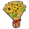 Planta con Flor Grande Accesorios Planos para Joyería Bolsas Accesorios para el Cabello Hechos a Mano Accesorios DIY Parche de Pegamento Suave de PVC Rosa