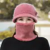 Gorro de Mamá para Mujeres Mayores, Tejido de Lana Grueso Floral Otoño e Invierno para Abuela