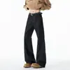Jeans Americanos Originales de Color Denim Micro-Campana para Hombre Marca de Moda Nuevos Sueltos Estilo Streetwear High Street Pantalones Rectos Atractivos