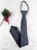 Corbata Gris y Negra para Hombre, Corbata de Algodón de Alta Gama Estilo Coreano Atada a Mano de Color Sólido Rayada para Mujer, Corbata Casual Estilo Británico Universitario sin Corbata