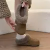 Zapatos Peludos para Mujer sin Cordones para Exteriores 2026 Nuevos Zapatos de Otoño Punta Cerrada Con Felpa Cálida Zapatos de Algodón Pantuflas Medias Retro