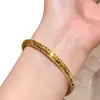 Tienda de Oro Mismo Estilo Nuevo Deslumbrante Hielo Triturado Barra Redonda Aliento de Bebé Dorado Pulsera Delicada de Lujo Ligero