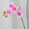 Orquídea Phalaenopsis Artificial Transfronteriza con 9 Cabezas, Flores Mariposa de Película 3D, Ramo de Flores Artificiales, Ramo de Decoración para Pasillo de Boda