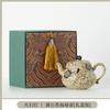 Bule de Chá Retro Pedra Vermelha Conjunto de Chá Bule Único Cerâmica Doméstica Pote com Pá de Pedra de Alto Valor Bule para Uma Pessoa Caixa de Presente