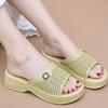 Pantuflas de Mamá para Mujer, de Tacón Cuña, Suela Gruesa, Adecuadas para Usar en Exteriores, Hogar, Baño, Antideslizantes, Duraderas, Cómodas para Mujer, Versátiles