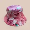 Nova versão coreana do chapéu de pescador com estampa de flor de folha para homens e mulheres, proteção solar, lazer, viagem ao ar livre, chapéu tipo bacia de cor, atacado