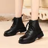 Botas Martin Botas de Mujer 2026 Otoño Invierno Nuevas Botas Individuales Estilo Británico Para Personas Bajas Suela Gruesa Con Felpa Botas Cortas Mujer