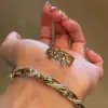 Anillo de Moneda Antigua de Doble Capa Estilo Medieval con Acabado de Alta Gama, Diseño Retro Único, Versátil para Apilar, Exquisito Anillo para Dedo Índice