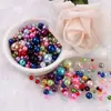 Pérolas Perfuradas Coloridas Polidas com Água Alto Brilho 3-8mm Pérolas de Imitação ABS Perfuradas Contas Soltas Contas para DIY Decoradas com Metabo