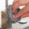Bolas de Lana de Acero al por Mayor en Stock, Bolas de Lana de Acero Limpiadoras de Acero Inoxidable para Uso Doméstico, Cepillo Lavaplatos Antiadherente para Aceite, Suministros de Limpieza para Cocina