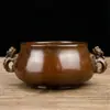 Adornos Artesanales de Bronce Cobre Estufa Xuande Binaural de la Dinastía Ming Estufa de Incienso de Latón Estufa de Incienso Estufa de Incienso