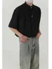 Moda Verão Camisa de Manga Curta Masculina Moda Ins Marca de Moda Estilo de Hong Kong Design Japonês de Nicho Senso de Design Casual Solta Camisa de Meia-manga