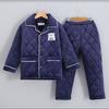 Pijama Infantil 2023 Meninas Inverno Forrado com Fleece Espessado Acolchoado de Três Camadas Crianças Médias e Grandes Meninos Roupa de Casa de Inverno