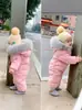 Comercio exterior transfronterizo explosiones ropa de recién nacido mameluco de bebé invierno engrosado cuello de piel traje de gateo para bebé abrigo afelpado
