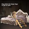 Escalera de madera de bambú para perros y gatos, plegable, de cuatro capas, de madera maciza