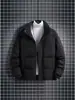 Chaqueta de Algodón de Invierno Nueva para Hombre Enbu, Engrosada y Cálida, Cuello Alto, Corte Holgado, Casual y Versátil, Chaqueta Acolchada Juvenil para Hombre