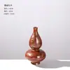 Vaso de Cerámica Rojo Dorado Estético Florero de Ciruelo Florero de Calabaza Arreglo Floral Librero Estante Antiguo Adornos de Estudio