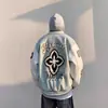 Chaqueta de béisbol retro americana bordada con letras para hombre y mujer, nueva chaqueta casual versátil holgada de primavera y otoño