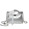 Moda Francesa Estilo Chanel Cadena Romboidal Bolso Cubo Portátil Elegante Gama Alta Versátil Bolso Cruzado para Mujer
