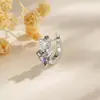 Luxo Leve Retro High-End Cinza Coração Geométrico Zircônia Piercing de Cartilagem Osso da Orelha Unha Agulha Reta Piercing de Orelha Argola de Orelha Fivela de Orelha