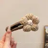 Presilhas de cabelo de flor de tricô para mulheres, tamanho grande, adequadas para outono e inverno, presilhas bico de pato, presilhas tubarão, uma alternativa segura para grampos de cabelo comuns, acessórios de cabelo