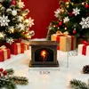 Luz Nocturna de Chimenea Redonda Retro LED Luz de Vela Electrónica Lámpara Portátil Luz de Atmósfera Decorativa Regalo Adorno de Escritorio