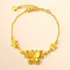 Nuevo Pulsera de Mariposa de Doble Capa Hueca Cepillada de Cobre Chapado en Oro con un Toque de Alta Gama, Dulce Pulsera de Mariposa de la Suerte Tridimensional, Suministro para Transmisiones en Vivo