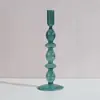Venta al por mayor, candelabro creativo de vidrio de colores retro, candelabro de lujo para decoración de mesita de noche, vela, accesorios para cenas
