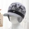 Chapéu de Inverno para Mãe, Mulheres de Meia-Idade e Idosas, Proteção Contra Frio, Chapéu Quente com Proteção para Orelhas, Chapéu de Lã Tricotado com Pelúcia para Avó e Senhora Idosa