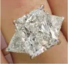 Anillo de piedras preciosas irregulares europeas y americanas que no se decolora, con diamante cuadrado princesa, brazo retorcido, micro incrustaciones de circonita, anillo de diamantes para mujer