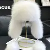 Chapéu Lei Feng de Pele de Raposa Imitada Chapéu de Esqui Feminino Emagrecedor Chapéu Mao Mao Pai-filho Inverno Proteção de Orelhas Quente Pele Chapéu de Neve