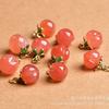 Colgante de melocotón de ágata con fuente de sal rosa natural, pulsera tejida a mano para mujer, accesorios, paquete de materiales