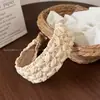 Faixa de cabelo larga trançada feita à mão, off-white, moda ins coreana e japonesa, simples e versátil, adequada para sair, faixa de cabeça com pressão no topo do crânio