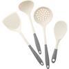 Juego de utensilios de cocina de silicona de dos colores, espátula multifuncional con todo incluido, colador, cuchara, cuchara para arroz, cuchara para cocinar.