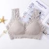 Sutiã estilo francês sexy com costas em renda e alças largas, top tomara-que-caia anti-exposição sem aro, roupa íntima confortável push-up para mulheres, Atacado