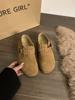 Sapatos Birkenstock de Couro Genuíno Feios Retrô Sapatos de Lona Macia Femininos Outono e Inverno 2023 Novo Estilo Japonês Sapatos Baixos Loafer