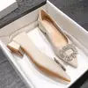 Venta Caliente Zapatos Planos de Punta Fina Franceses para Mujer 2026 Nuevos Zapatos de Boca Baja de Otoño con Pedrería Negros Zapatos Planos de Temperamento para Mujer