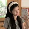 Diadema antideslizante de color sólido estilo coreano para recoger el cabello suelto, realzar la coronilla, diadema de tela, accesorio para el cabello de estilo coreano suave