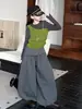 Conjunto de Dos Piezas Nuevo de Otoño para Niñas: Conjunto de Chaleco de Manga Larga y Pantalones de Pierna Ancha, Conjunto Casual Suelto de Dos Piezas Estilo Coreano para Niños Mayores