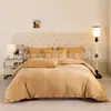 Conjunto de cama de veludo cristal liso espesso para outono e inverno, conjunto de três peças com capa de edredom e fronhas de veludo de leite liso para o inverno