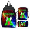 Nova mochila escolar estampada UNSPEAKABLE de três peças, desenho animado, periférico de jogo, mochila estudantil, Bolsa de Ombro Estojo