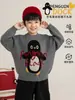 Suéter Grueso de Punto Jacquard con Puntos de Sésamo, Hilo Peinado Suave tipo Cera para Niños Wulibuyi, Top Divertido de Dibujos Animados de Perro para Invierno