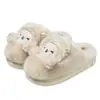Pantuflas de algodón de dibujos animados para mujer, nuevo estilo otoño e invierno 2026, pantuflas cálidas y esponjosas antideslizantes para el hogar, con una sensación suave y acolchada
