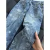 Jeans Jacquard Estilo High Street Americano para Hombre Otoño Pantalones Elegantes de Gama Alta Pantalones Casuales Rectos Cleanfit