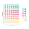 Adesivos Redondos Coloridos Manuscritos em Branco Cor Morandi Pontilhados 19mm Adesivos Criativos 3D