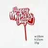 Cartão Duplo de Acrílico para Bolo Feliz Dia das Mães Feliz Dia das Mães Criativo Decoração de Bolo Amor