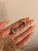 Pendientes de botón elegantes estilo ins chapados en cobre con oro real de 18 quilates, con forma de cuerno, que se pueden elogiar, pendientes de nicho de moda europeos y americanos