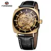 Nuevo Reloj Mecánico Semi-Automático de Acero para Hombre Forsining, Moda Casual Estilo Europeo y Americano, Hueco, Resistente al Agua