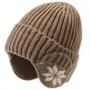 Gorro de invierno para hombre de exportación, a prueba de viento, resistente al frío, cálido, gorro de lana tejido grueso, extra grueso, forrado de polar, adecuado para cabezas grandes